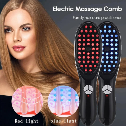 Sonic Vibration Scalp Massage Comb Light Therapy Head Massage Comb Anti Hair Loss Anion Spray Hair Growth Brush Stress Relief